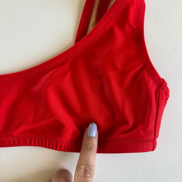 J.Crew Heritage Red Scoopneck Bikini Top Women's Swimwear Size Small NWT - Picture 2 of 8